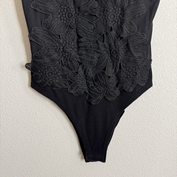 Miley + Molly‎ Bodysuit Womens Small Black Mesh Sheer Nylon Ballet Fairy Grunge - Picture 3 of 14